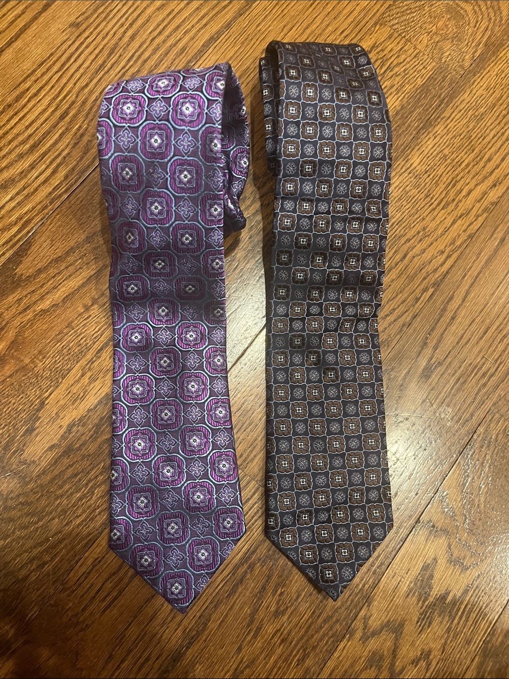 Canali x2 Purple Geometric Men's Tie - silk